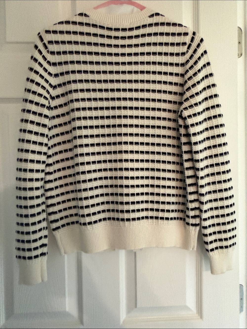 Ann Taylor Cream and Black Striped Button-Front Cardigan - Picture 3 of 3
